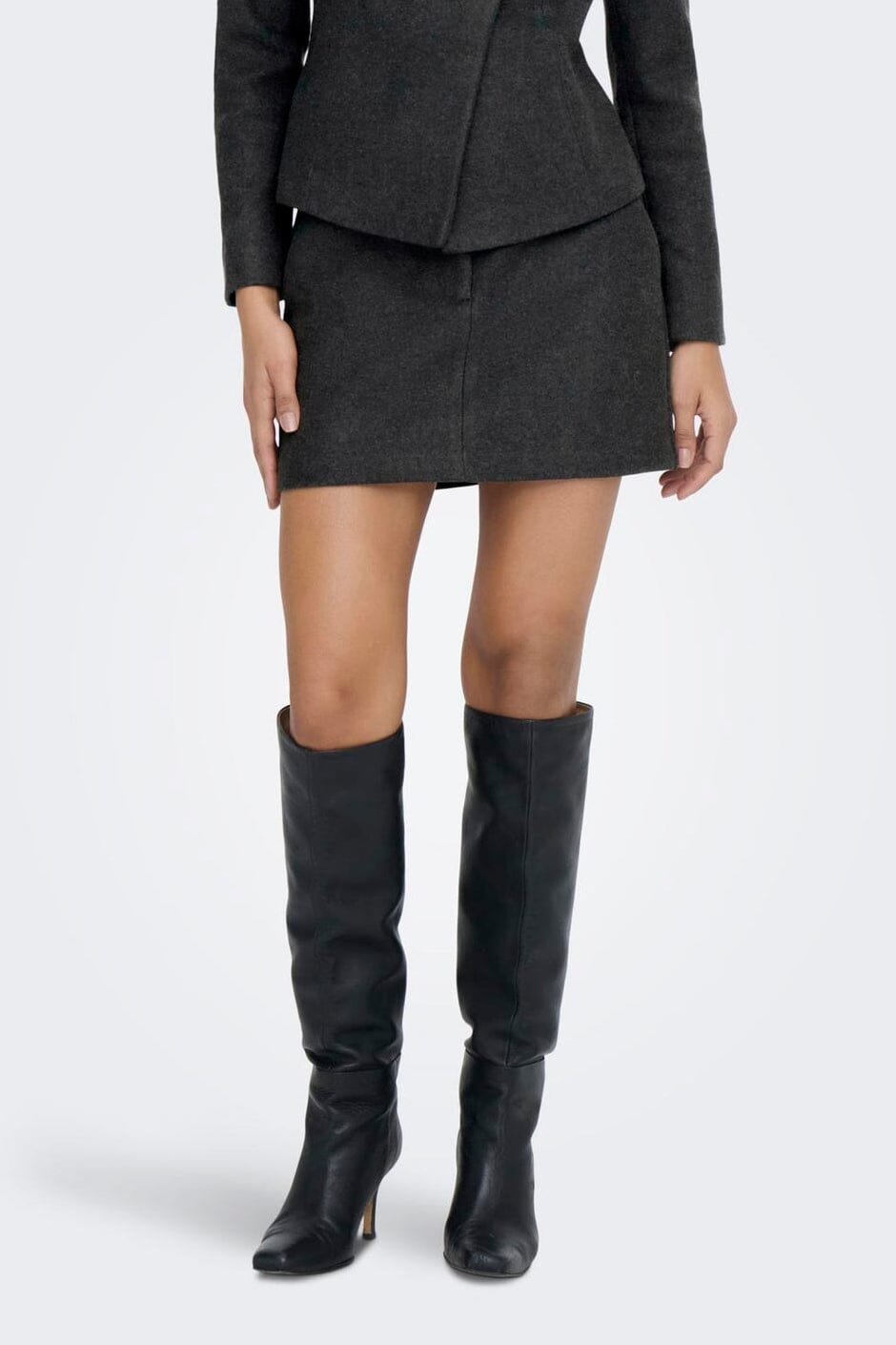 Only - Onlmaika Short Skirt Ox - 4929520 Dark Grey Melange