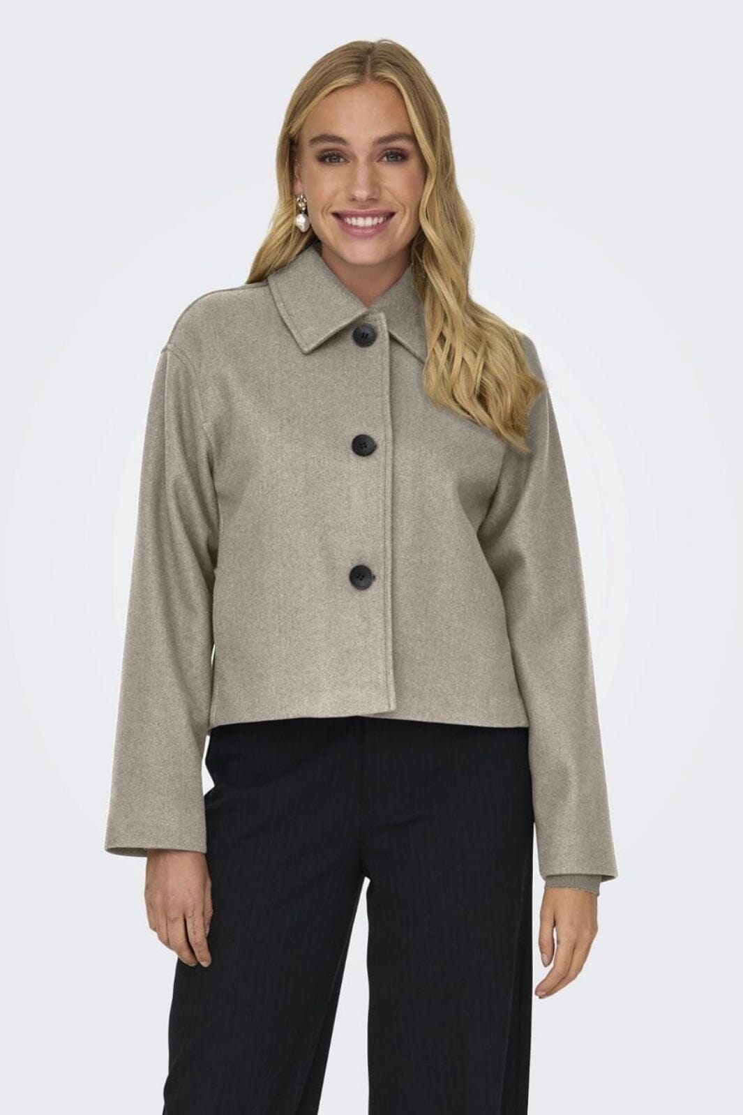 Only - Onlnancy Life Short Jacket Cc - 4456279 Simply Taupe Melange Jakker