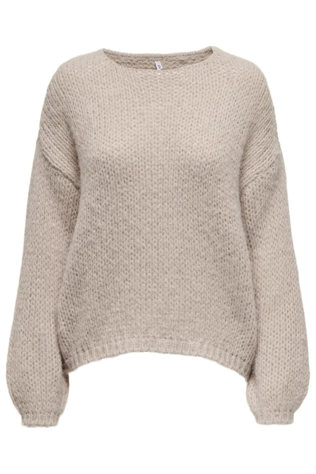 Only - Onlnordic Life Ls O-Neck Knt - 4339937 Humus Strikbluser