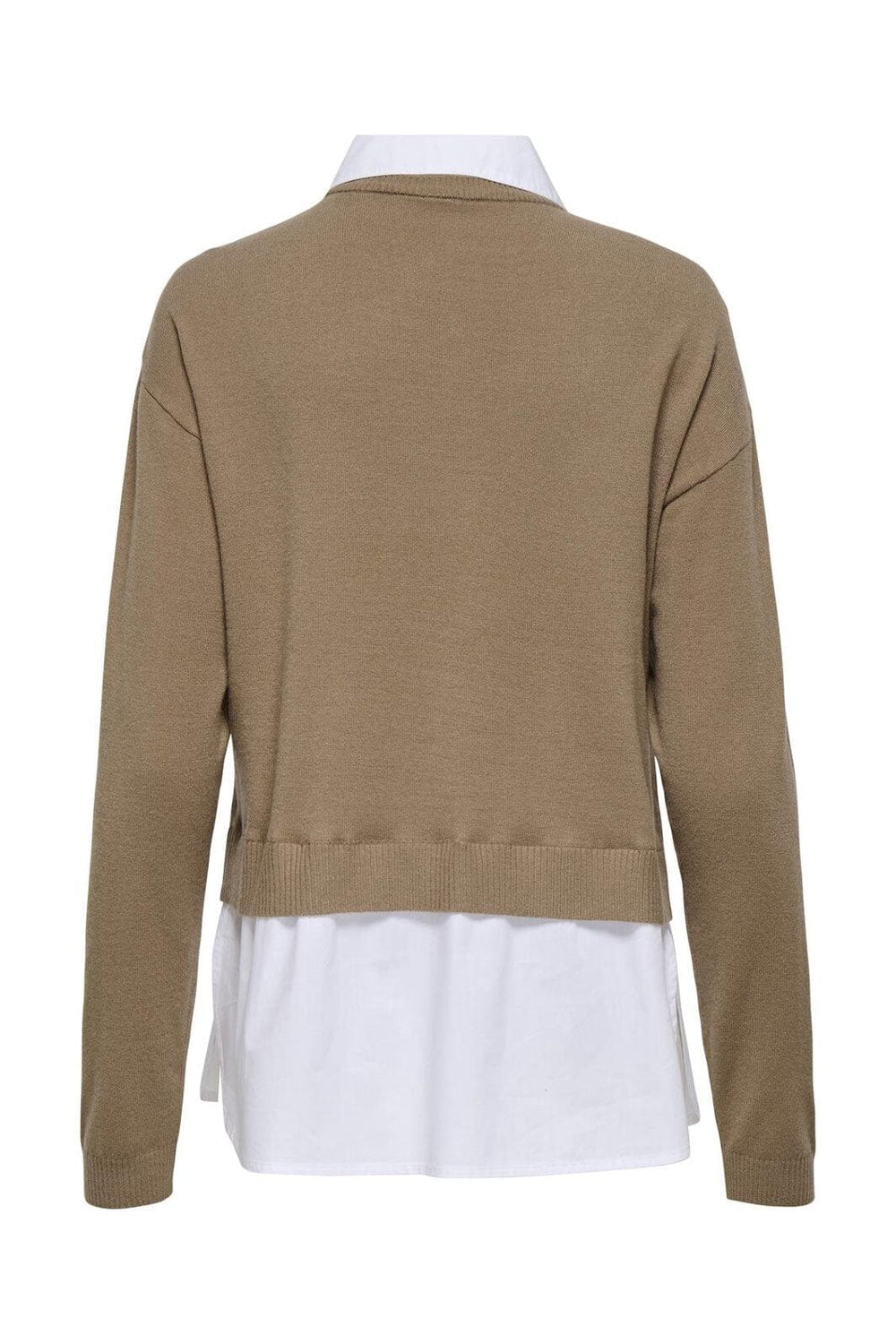 Only - Onlpayson Ls Mix Pullover Knt - 4894437 Cocoa Créme Cloud Dancer Woven