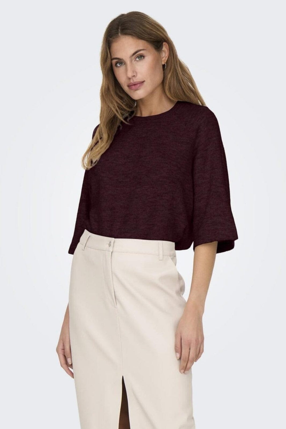 Only - Onlsimoni 3/4 Pullover Knt - 4854434 Port Royale Melange