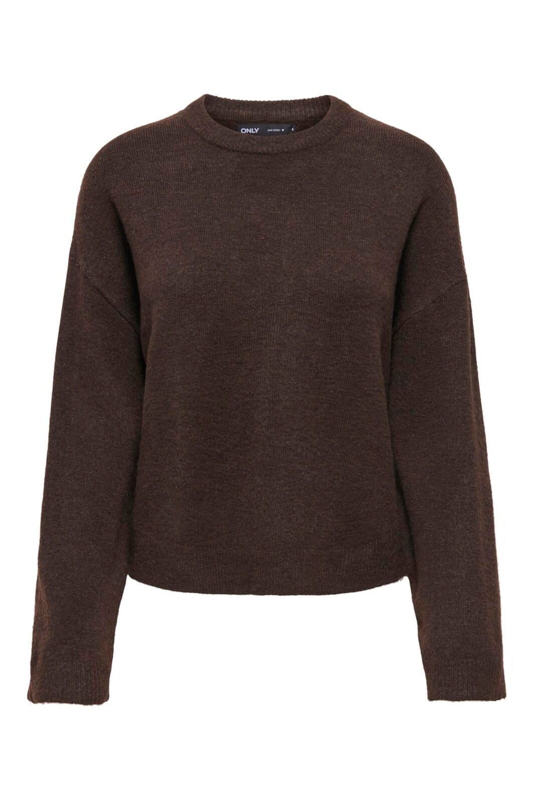 Only - Onlsimoni L/S O-Neck Pullover Knt - 4961584 Coffee Bean Melange