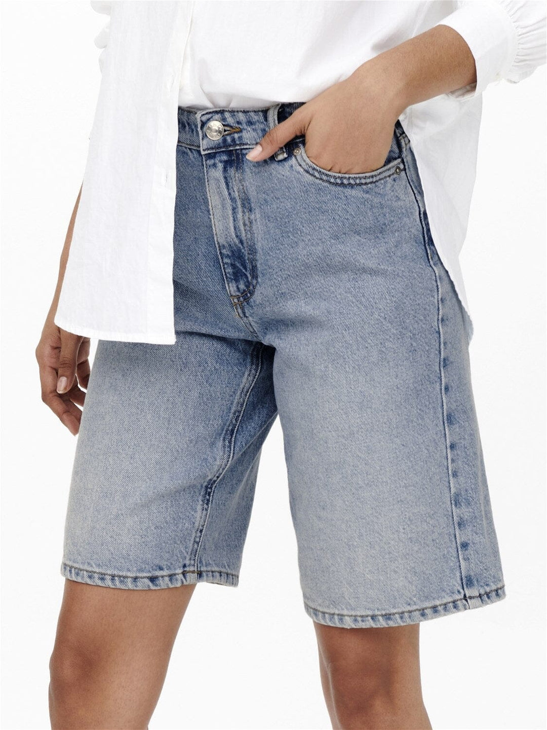 Only - Onlsonny hw wide dnm shorts - Light Blue Denim Shorts