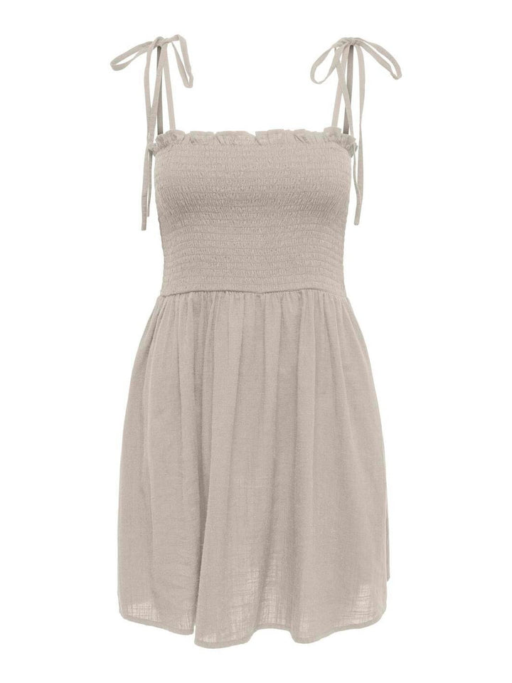 Only - Onltizana Strap Smock Short Dress - 4865349 Silver Lining