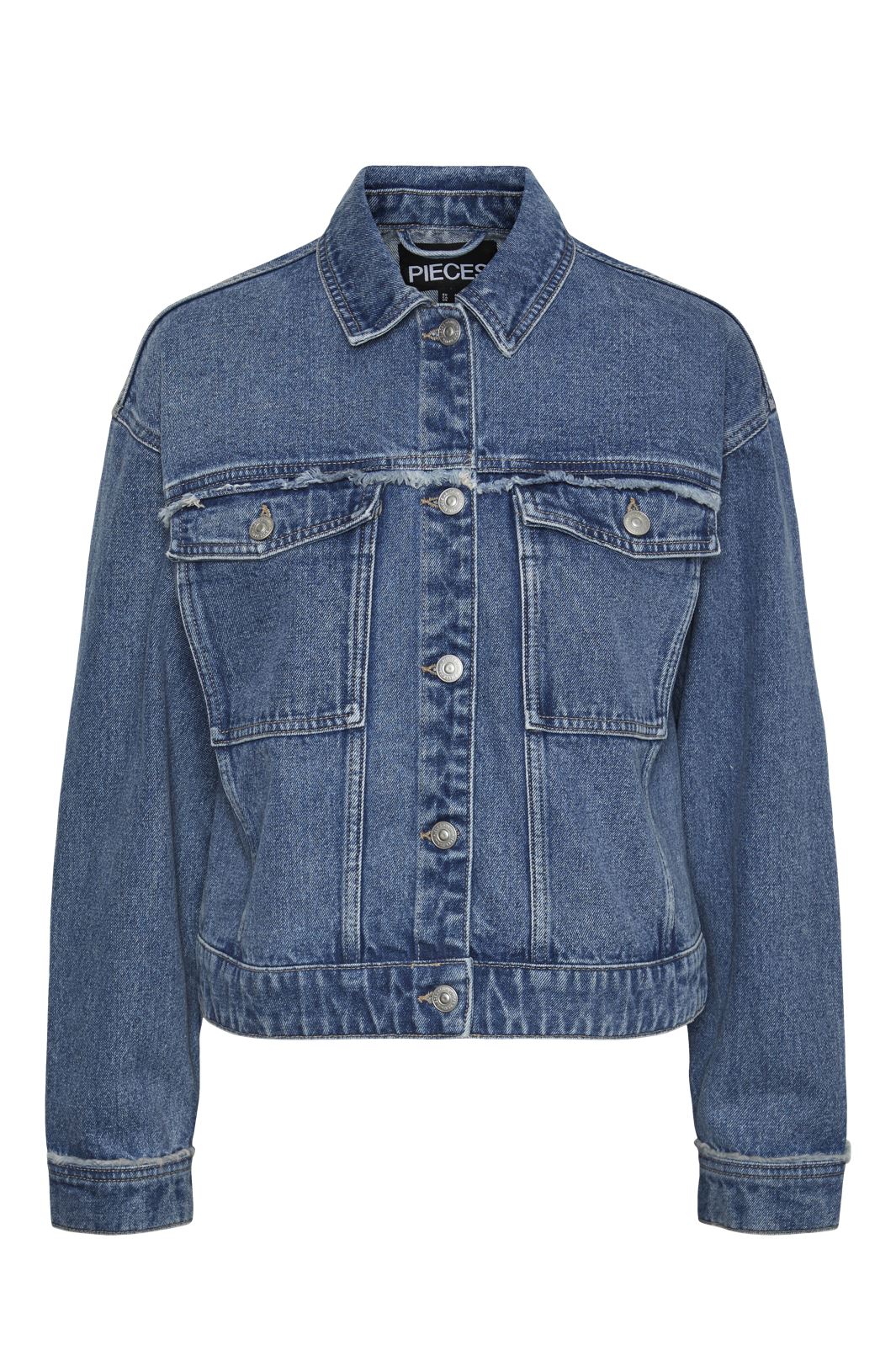Pieces - Pcalfi Ls Jacket - 4462104 Medium Blue Denim Jakker