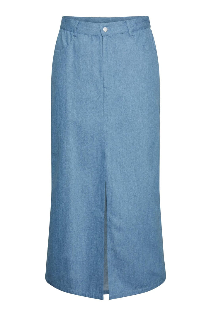 Pieces - Pcasta Long Skirt - 4503125 Light Blue Denim Nederdele