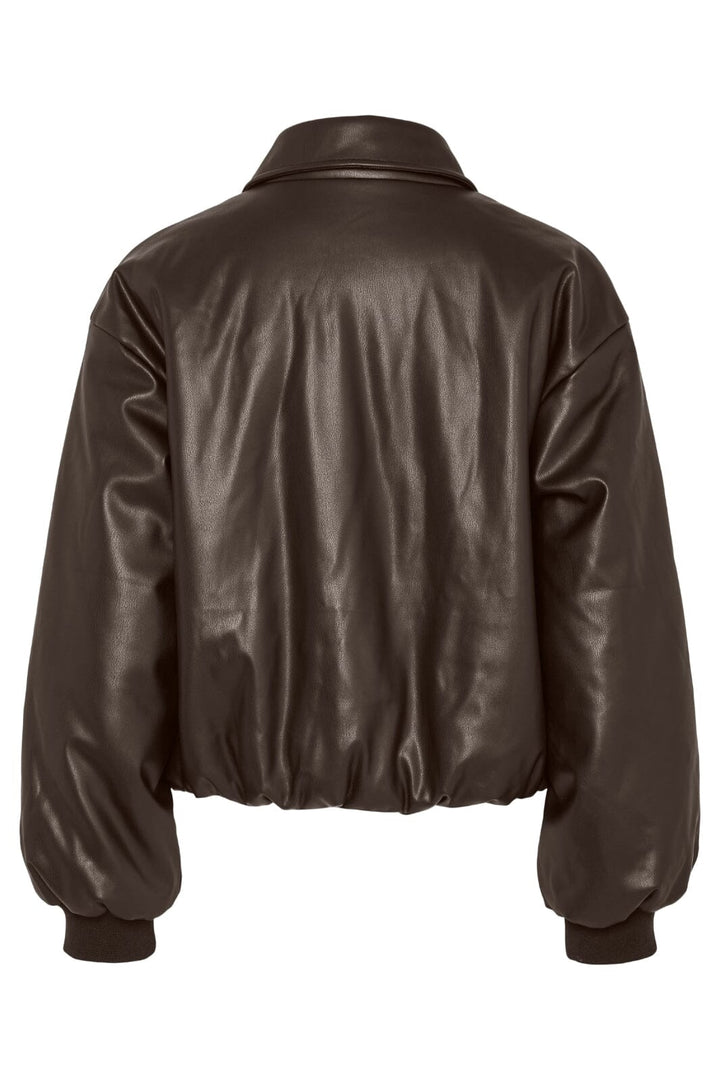 Pieces - Pclara Padded Coated Bomber Jacket - 4949319 Hot Fudge Jakker