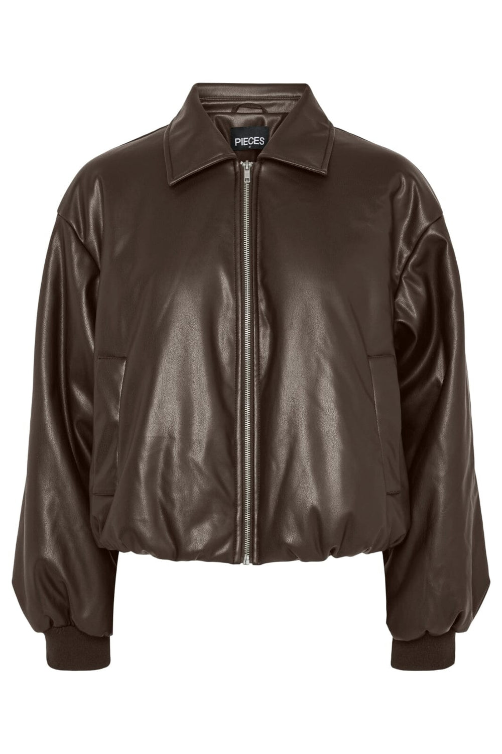 Pieces - Pclara Padded Coated Bomber Jacket - 4949319 Hot Fudge Jakker