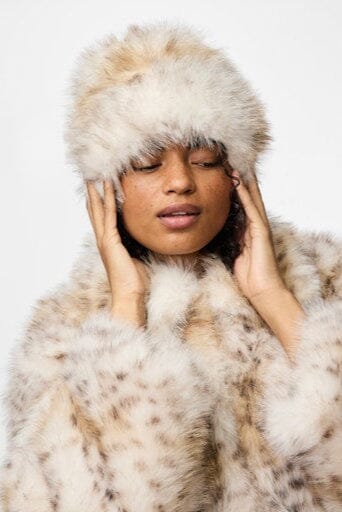 Pieces - Pcplush Fluffy Hat - 5023238 Cloud Dancer Leopard Huer