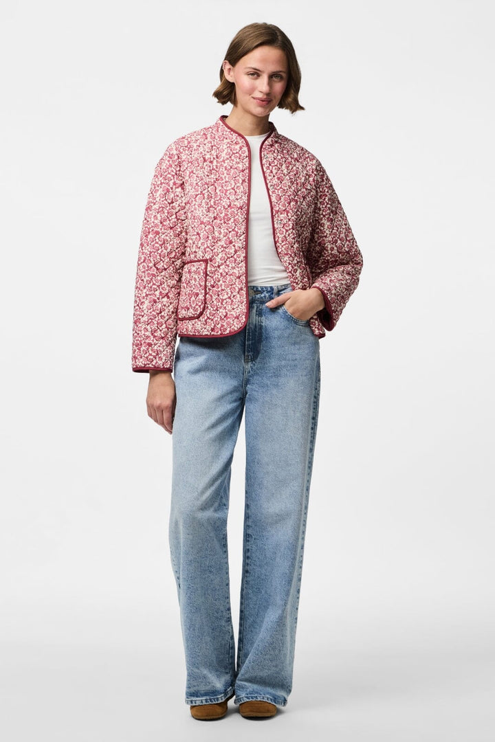 Pieces - Pcrikke Quilted Jacket - 4928318 Slate Rose Flower