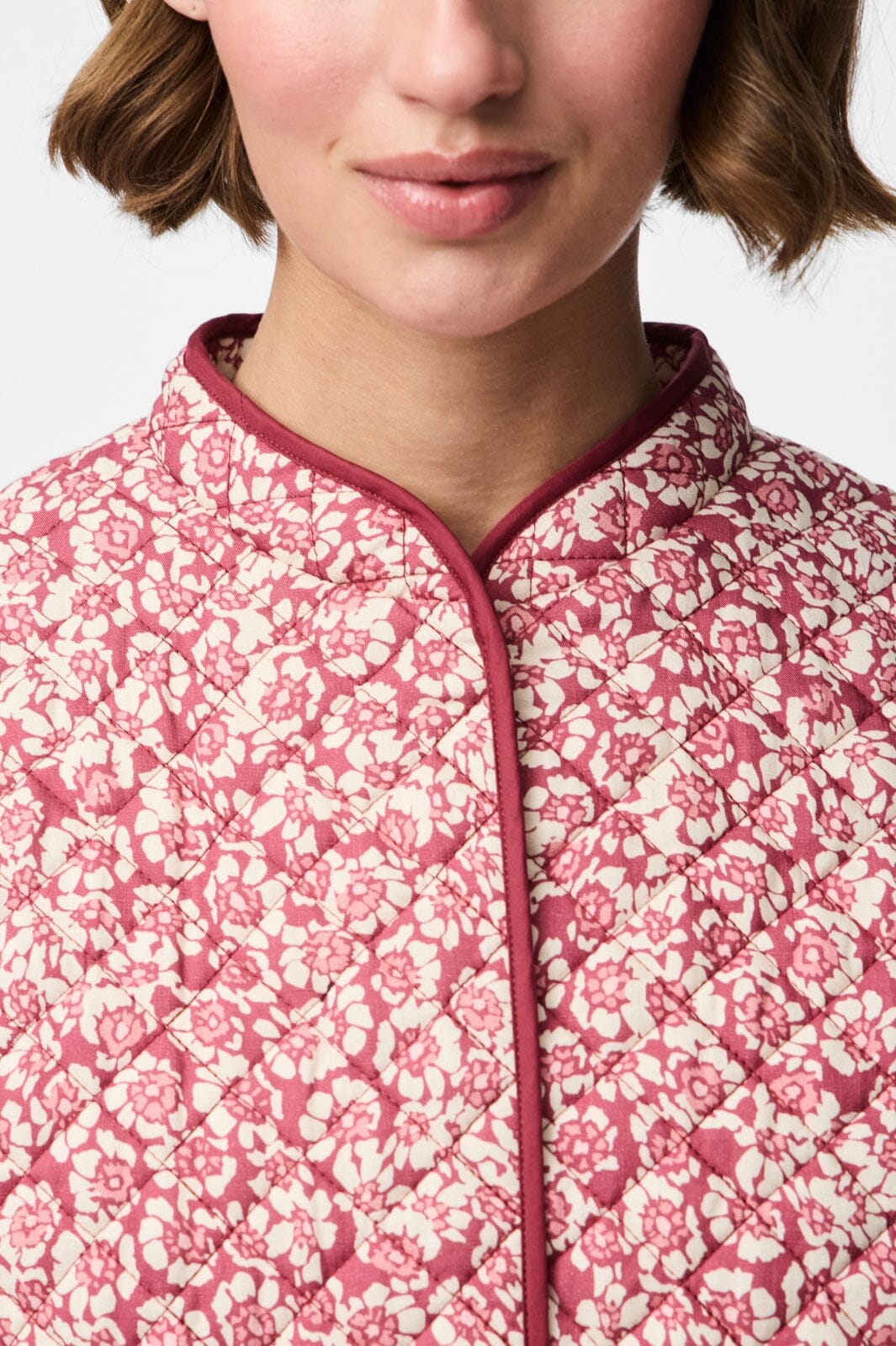 Pieces - Pcrikke Quilted Jacket - 4928318 Slate Rose Flower