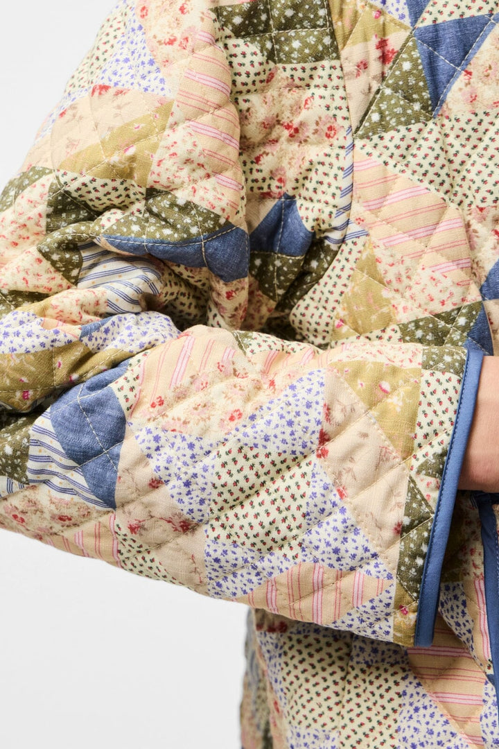 Pieces - Pcrikke Quilted Jacket - 4928319 Birch Patchwork