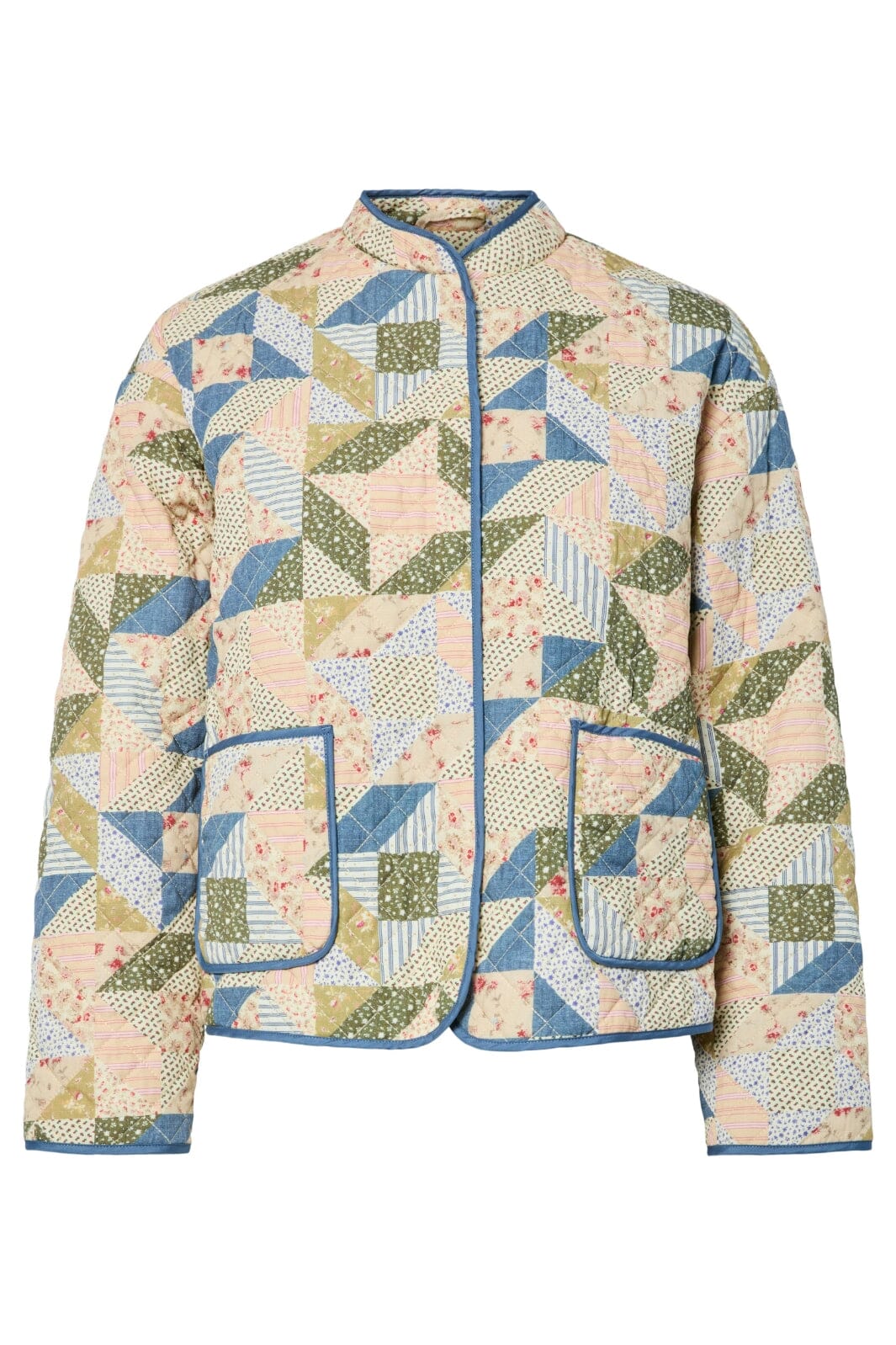 Pieces - Pcrikke Quilted Jacket - 4928319 Birch Patchwork