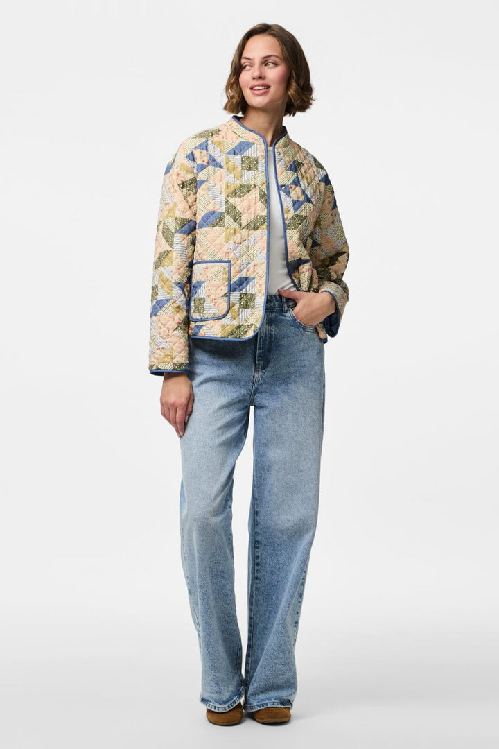 Pieces - Pcrikke Quilted Jacket - 4928319 Birch Patchwork