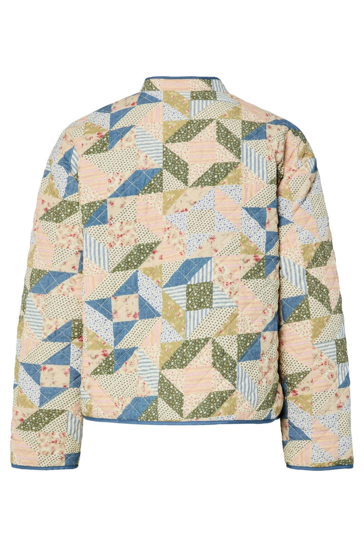 Pieces - Pcrikke Quilted Jacket - 4928319 Birch Patchwork