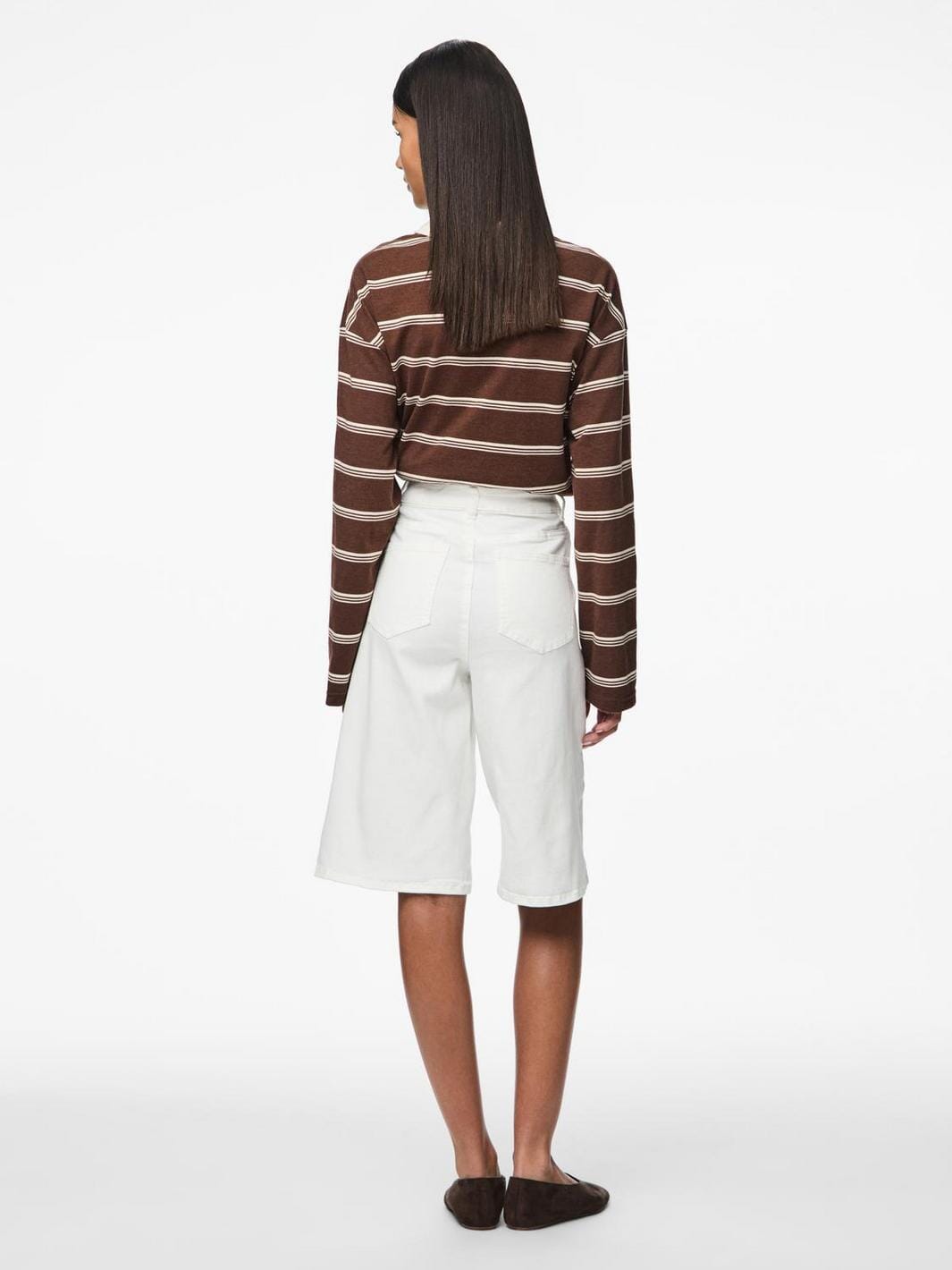 Pieces - Pcsalume Wide Denim Shorts - 4830261 Bright White