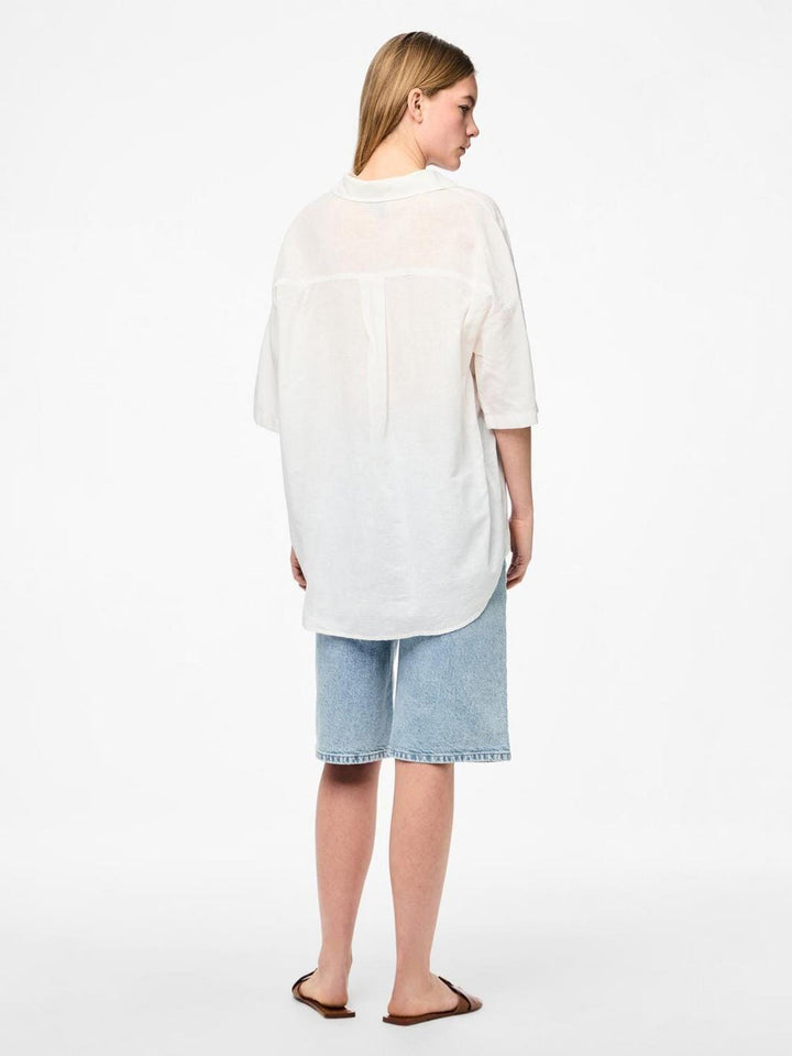 Pieces - Pcsatinka 2/4 Shirt - 4684726 Cloud Dancer