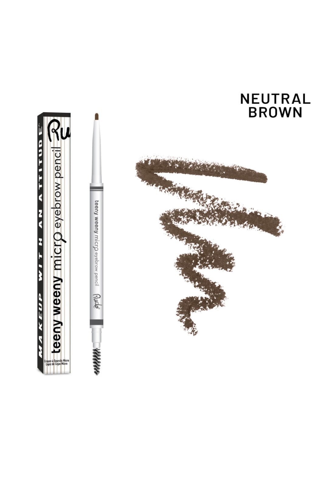 Rude Cosmetics - Teeny Weeny Micro Eyebrow Pen - Neutral Brown - Øjenbryn