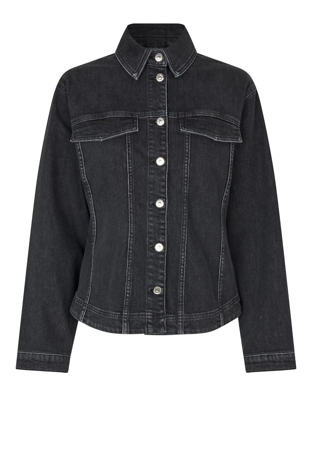 Second Female - Halliot Denim Jacket 60501 - 8998 Black denim Jakker