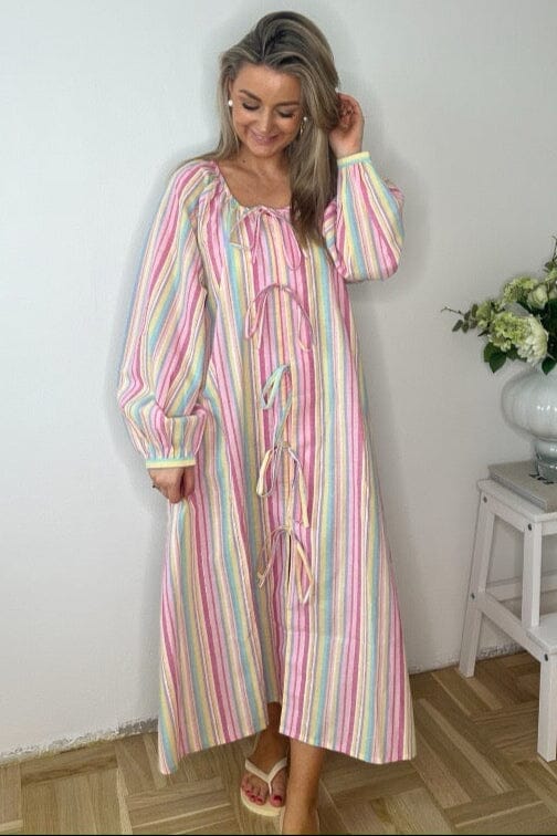 Sissel Edelbo x Molly&My - Stinne Dress SE 1724 - Pink Stripes Kjoler
