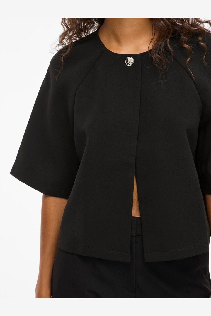 Vila - Visabby 2/4 Open Short Top - 4810886 Black Beauty