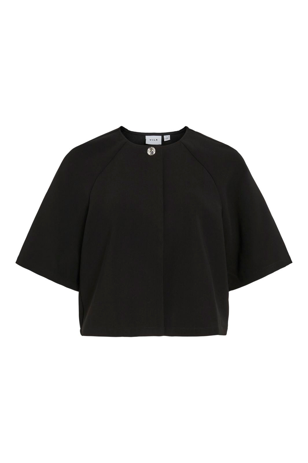 Vila - Visabby 2/4 Open Short Top - 4810886 Black Beauty