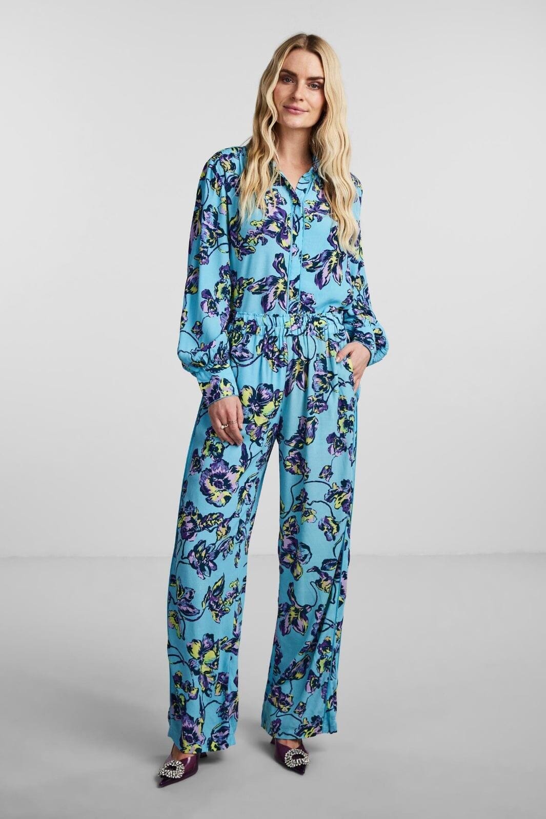 Y.A.S - Yastopaz Ls Shirt S. - Blue Topaz Topaz print Bluser