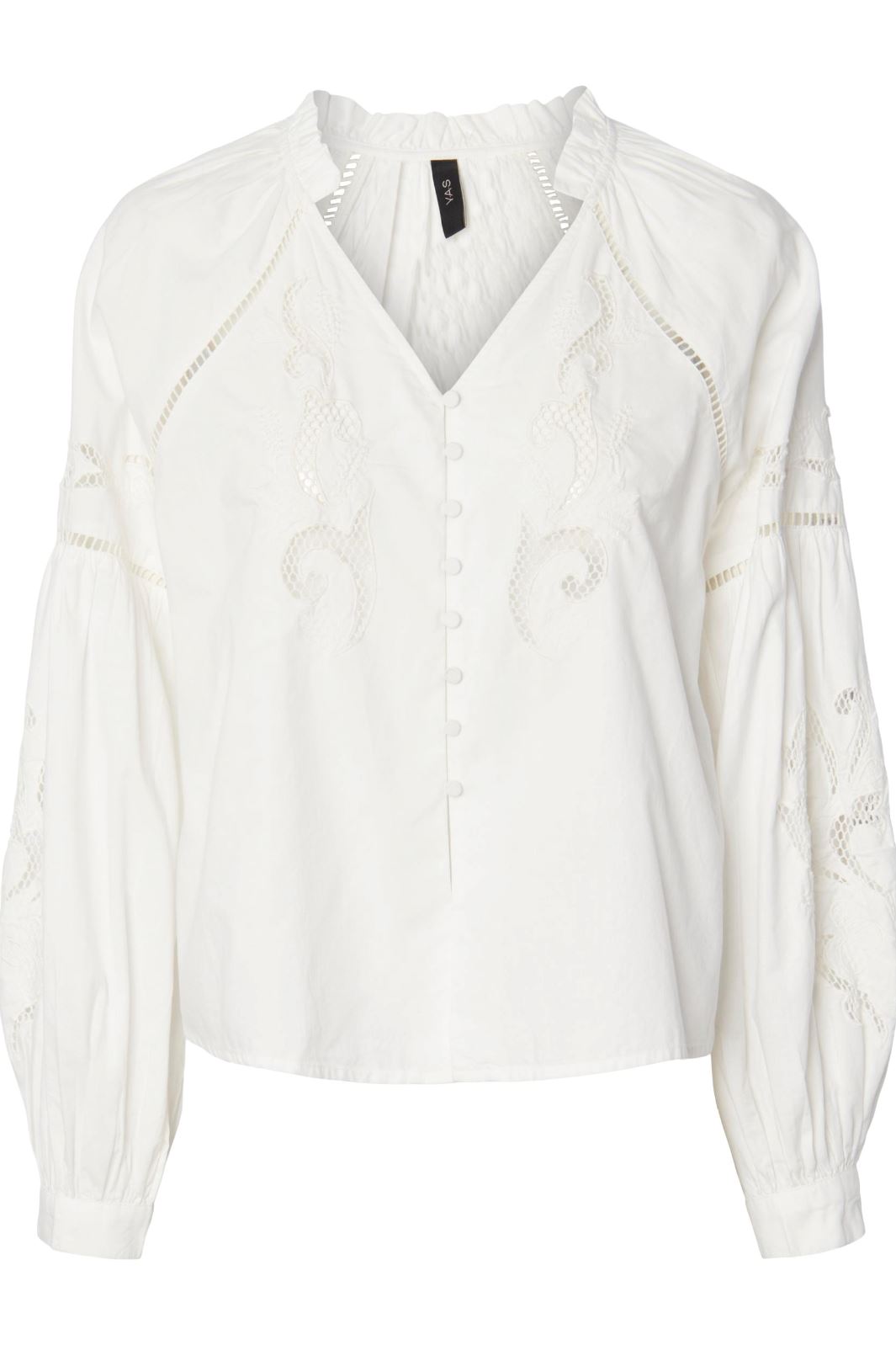 Y.A.S - Yaszimla Ls V-Neck Shirt S. - Star White Skjorter