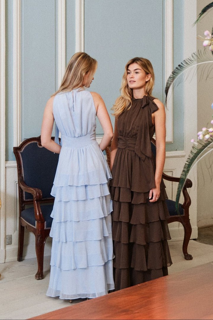 Neo Noir - Marli Solid Chiffon Dress 165640 - 306 - Dusty Brown