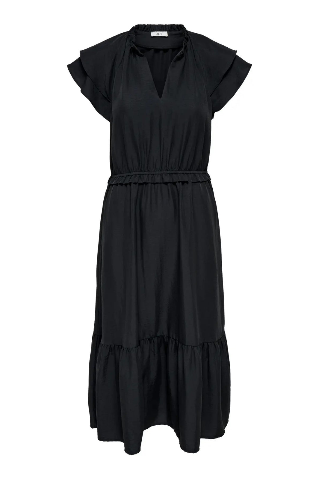 JDY - Jdytrain S/L Frill Midi Dress - 4894074 Black