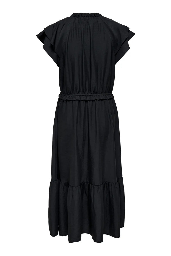 JDY - Jdytrain S/L Frill Midi Dress - 4894074 Black