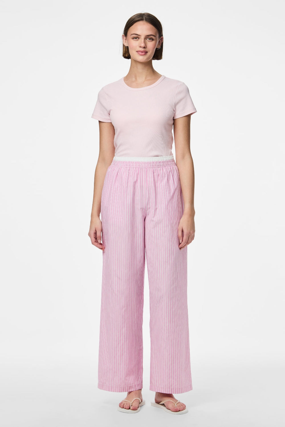 Pieces - Pcfamma Straight Pant Fsy - 4912400 Pink Tulle White/Pink Stripes