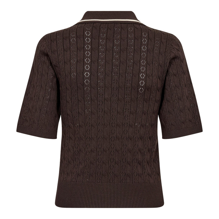 Co´Couture - Luecc Ss Polo Knit 500217 - 20003 - Dark Brown