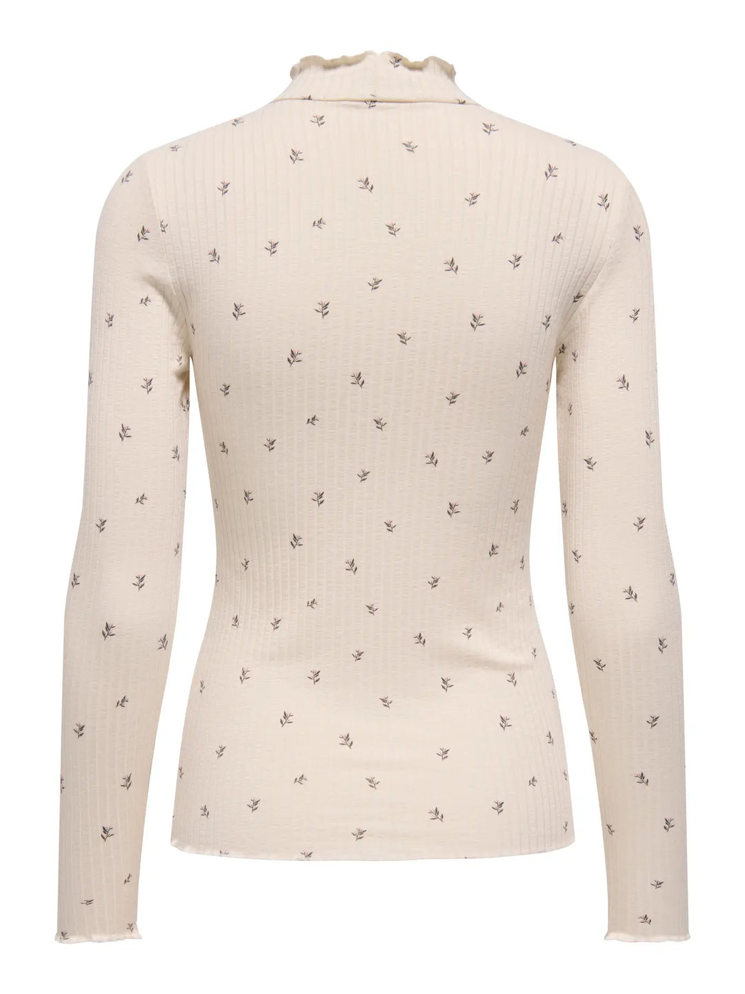 JDY - Jdyfransiska Life L/S Hi-Nck Top - 5067469 Whitecap Gray Pink Lady Flower