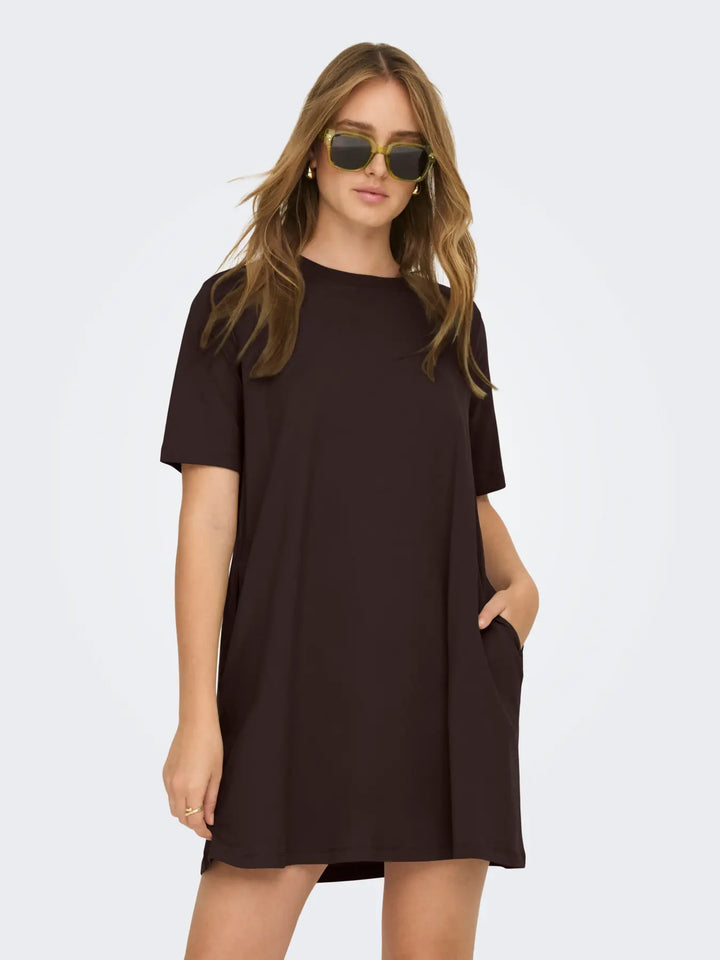 Only - Onlmara S/S Pocket Dress - 5047606 Chocolate Torte