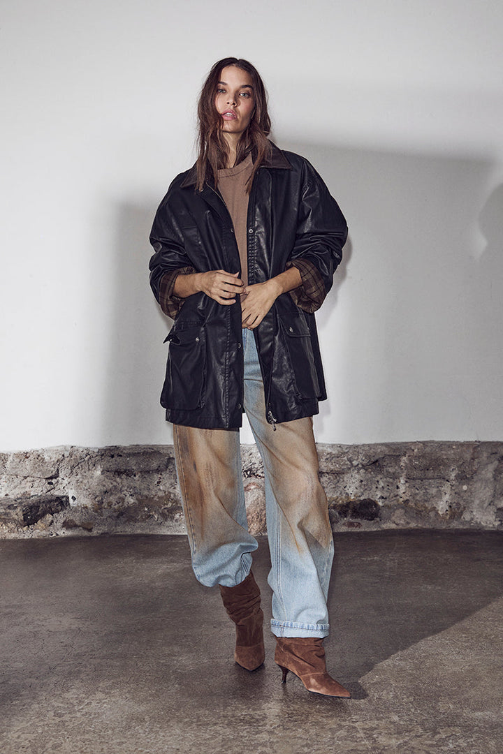 Haute L'Amitié - Barrel Vintage Wash Flip Jeans HL10717 - Bleach Dirt Denim