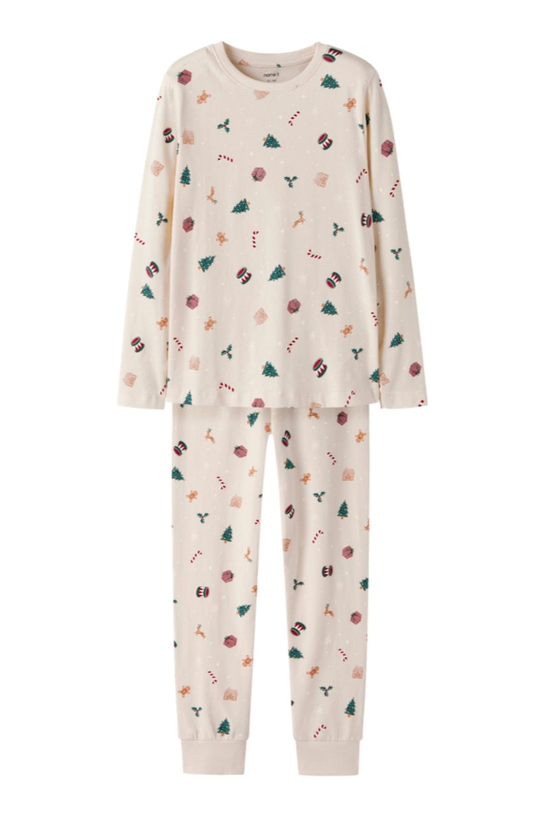 Name It - Nknvismas Ls Nightset - 4918936 Whitecap Gray Xmas Aop