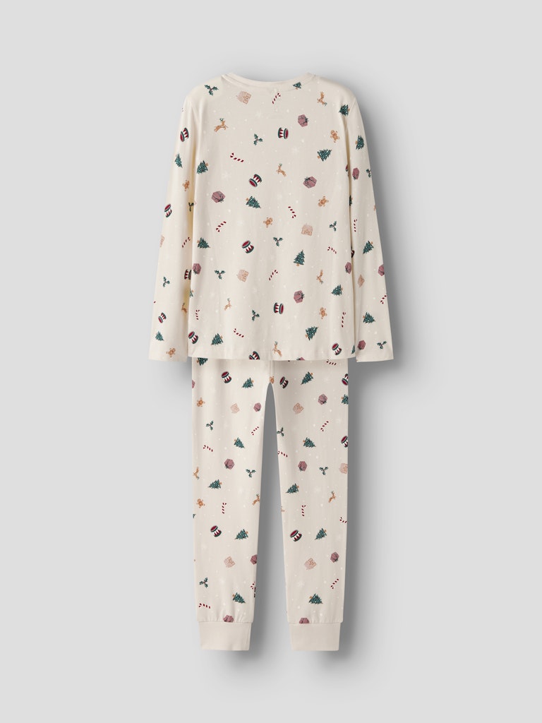 Name It - Nknvismas Ls Nightset - 4918936 Whitecap Gray Xmas Aop