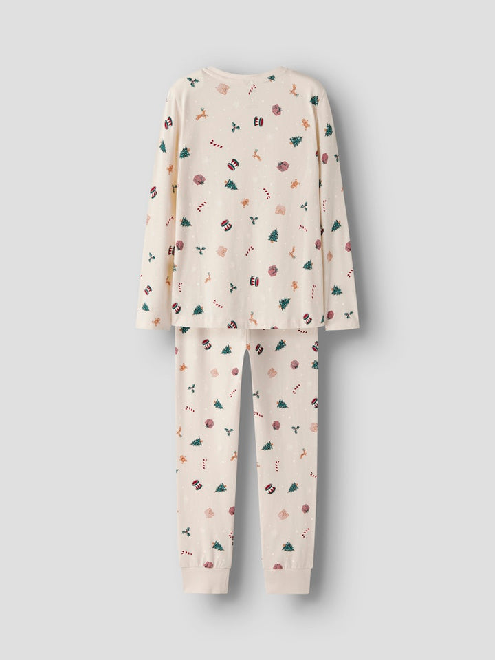 Name It - Nknvismas Ls Nightset - 4918936 Whitecap Gray Xmas Aop