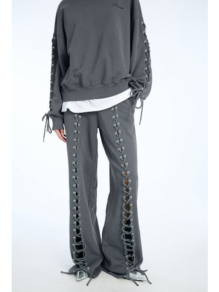 Rotate - Lacing Sweatpants 1143891205 - 1205 Gray Pinstripe