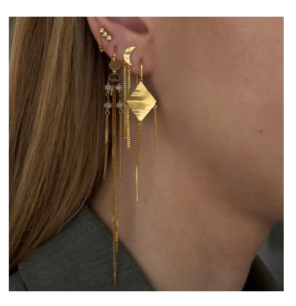 Stine A - Windy Viola With Chains Earring - 1417-02-S