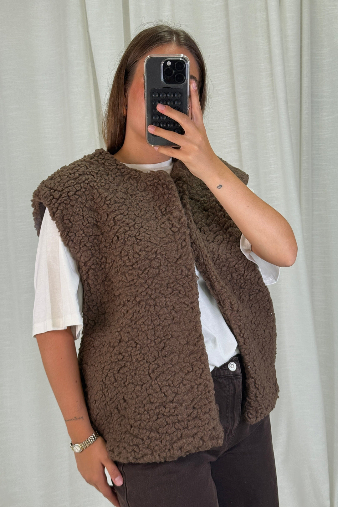 A-bee - Alicia Vest - Dark Brown Veste 