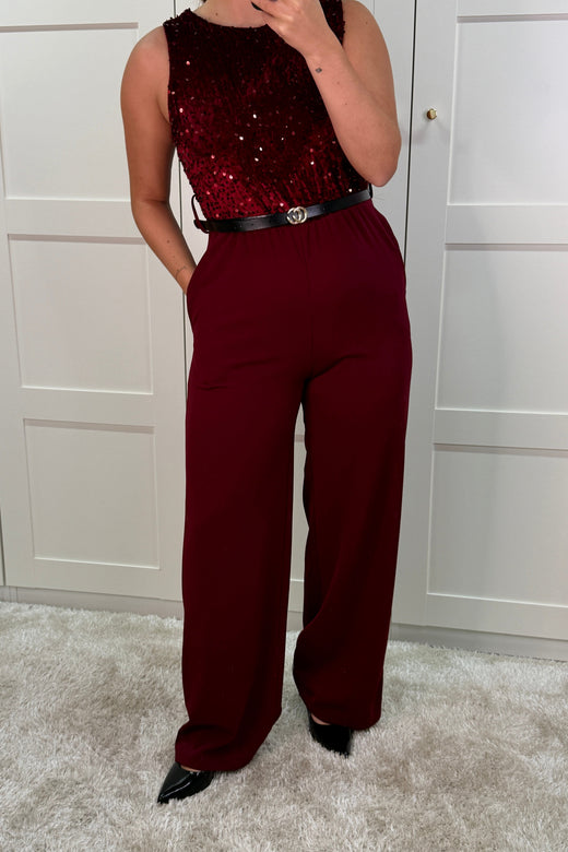 A-bee - Carina Jumpsuit - Burgundy Buksedragter 