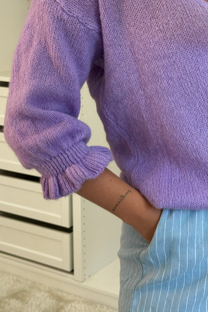 A-bee - Chantal Strikbluse - Lilac Strikbluser 