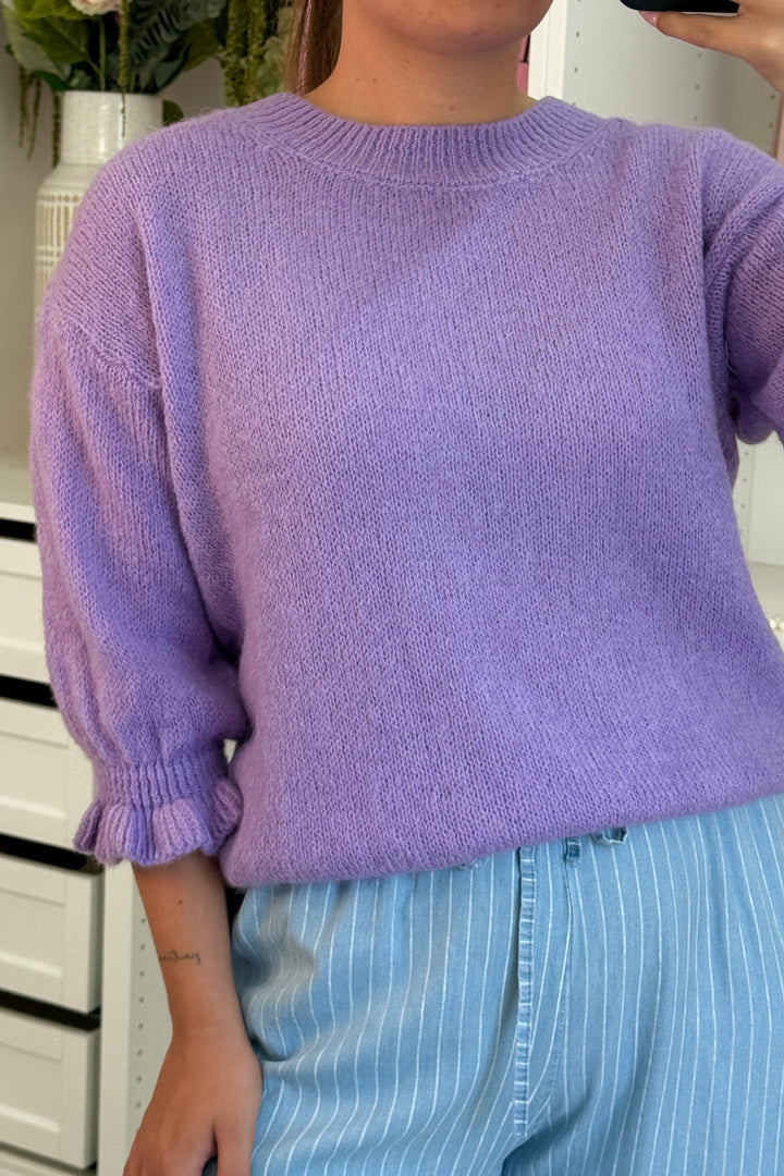 A-bee - Chantal Strikbluse - Lilac Strikbluser 
