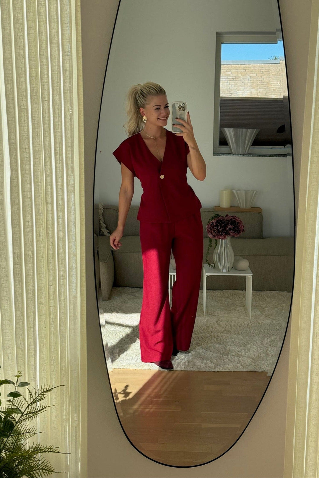 A-bee - Clarice Pants - Burgundy Bukser 