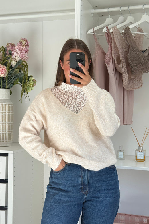 A-bee - Clarisse Striktrøjer - Beige Strikbluser 