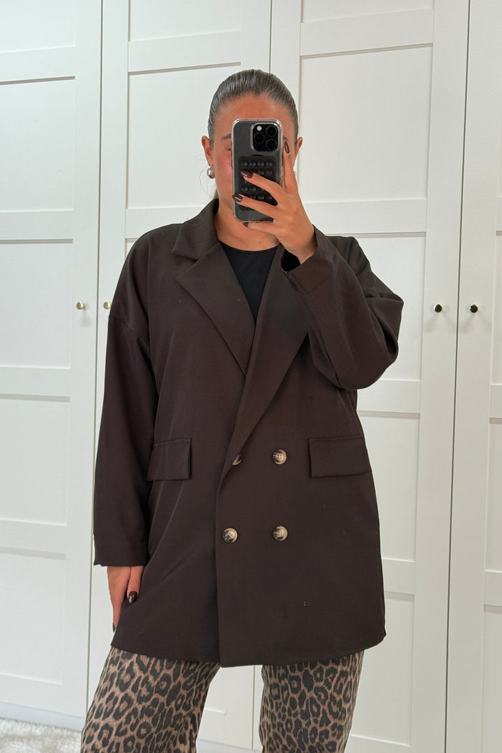 A-bee - Daphne Blazer - Dark Brown Blazere 