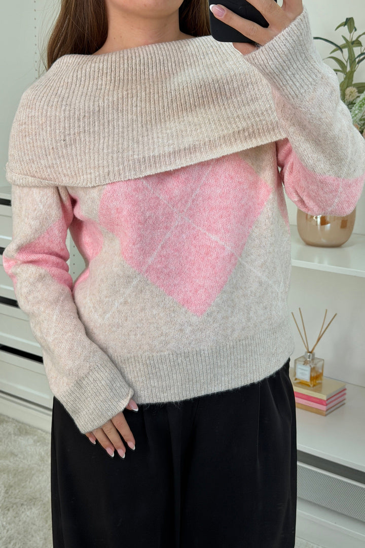A-bee - Kenza Knit - Pink Strikbluser 