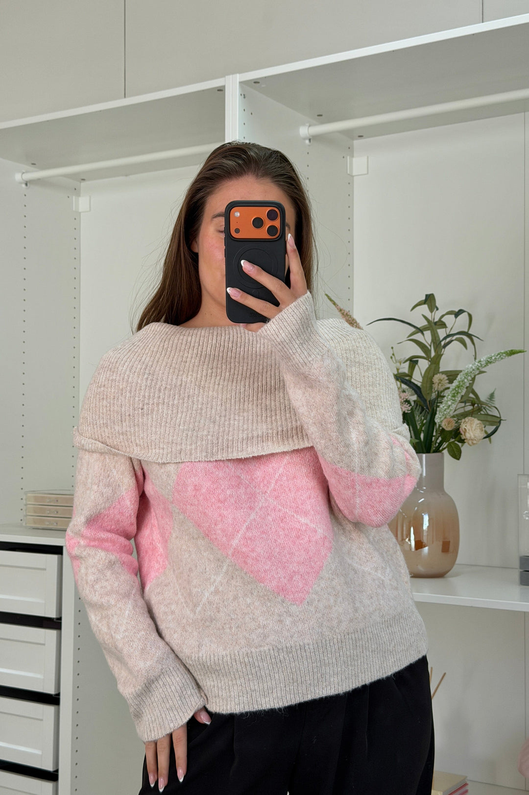 A-bee - Kenza Knit - Pink Strikbluser 